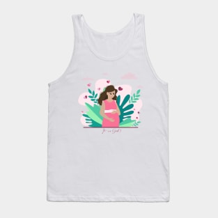 it's a girl! Pregnancy announcement illustration Tank Top